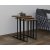 Stoli spisebord 32/36/40 x 32/36/40 cm - Sort/mrkebrun