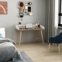 Mir skrivebord 120 x 60 cm - Mrkebrun/hvid
