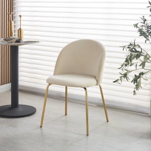 Giovani Velvet stol - Lys beige/messing Giovani Velvet stol - Lys beige/messing