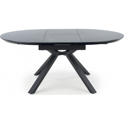 Svimmel rundt spisebord med keramikplade 130x130-180 cm