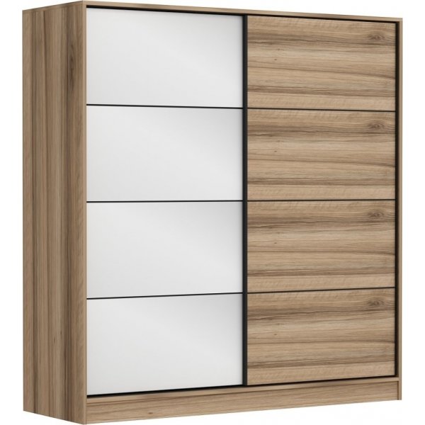 Kapusta garderobe 220x52x210 cm, variant B - Brun/hvid/brun