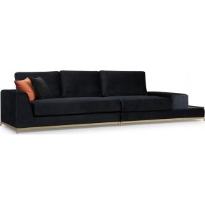 Line 4-personers sofa med sidebord - Sort