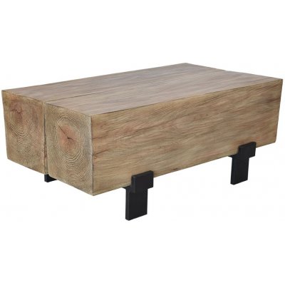 Wood Sofabord - Naturligt tr/sort + Mbelfdder