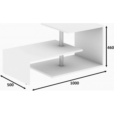Dilba sofabord 100 x 50 cm - Hvid