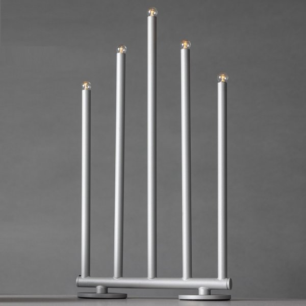 Bjrnfjllet lysestage 22 x 42 cm - Sort/Slv