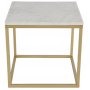 Accentlampebord 50x50 cm - Hvid marmor / messing