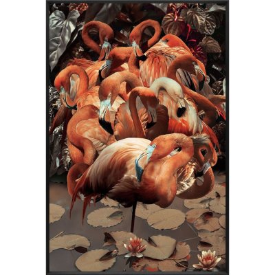 Glasmaleri - Flamingo - 80x120 cm