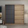 Kapusta garderobe 180 cm - Brun/antracit/brun