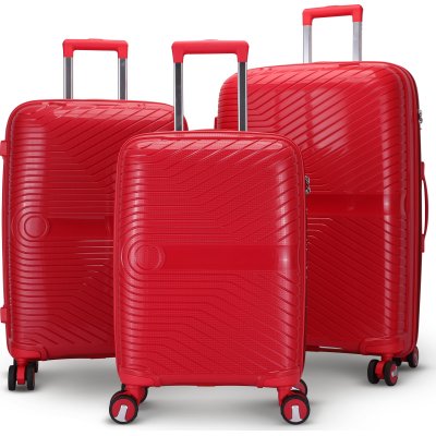 Oslo rd kuffert med kodels st med 3 hndtasker