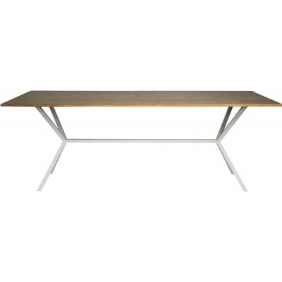 Revel spisebord 200 cm (Fishbone) - Hvid / trfinr