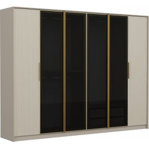 Cavolo garderobe 270x52x210 cm - Hvid/guld