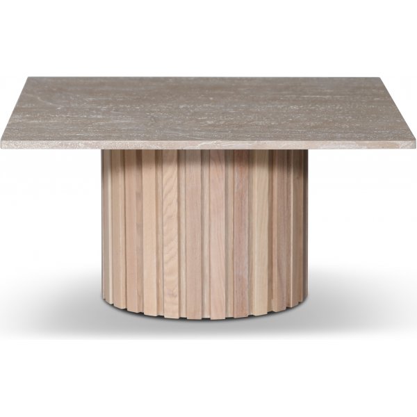Paus sofabord - Whitewash / Light Travertine 90x90 cm