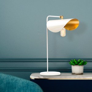 Sivani bordlampe 4 - Hvid/guld