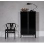 Revel skab - Sort / Mrkt tonet glas