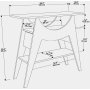 Ese sidebord 100 x 35 cm - Hvid/sort