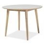 Rundt spisebord i egetr 90 cm + Pletfjerner til mbler