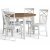 Dalsland spisegruppe: Rundt bord i Eg/Hvid med 4 hvide spisestuestole Nidinge