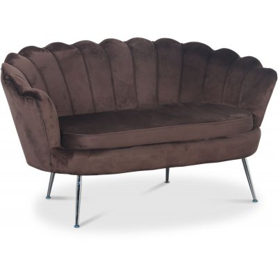 Kingsley 2-personers sofa brunt fljl med ben i krom