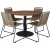 Tremmeseng udendrs spisegruppe med 4 Lindos stole - Beige/Sort/Natur