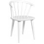 Mellby spisegruppe 140 cm bord med 4 hvide Fredrik Pinnstolar med stel - Hvid