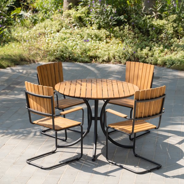 Holmsund spisegruppebord med 4 stole - Tr/sort