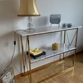 Kundebillede Hvid marmor bordplade - 110x35x81,5 cm