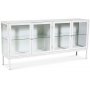 Cliff sknk i metalplade med 4 dre - Hvid / klart glas