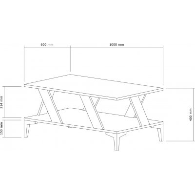 Tabla sofabord 100 x 40 cm - Antracit/valnd