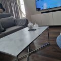 Kundebillede Palasso sofabord 110 cm - Krom/lys marmorering