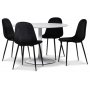 Seat spisegruppe, rundt spisebord med 4 stk Carisma fljlstole - Hvid/Sort
