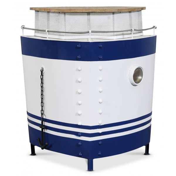 Barskabsbd 102 x 54 cm - Hvid/bl/Sort