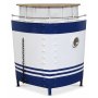 Barskabsbd 102 x 54 cm - Hvid/bl/Sort