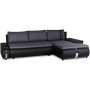 Kungsholmen sovesofa med divan hjre - Gr / Brun PU