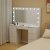 Cara hvidt toiletbord med belysning og krystalhåndtag