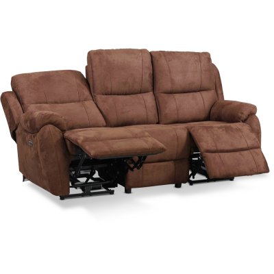 Enjoy Hollywood recliner-sofa - 3-personers (elektrisk) i brunt mikrofiberstof