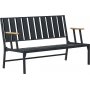 Lotus 2-personers udendrs sofa - Sort/grn