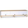 Alvaret mediebnk 188 cm - Olieret eg / Hvid
