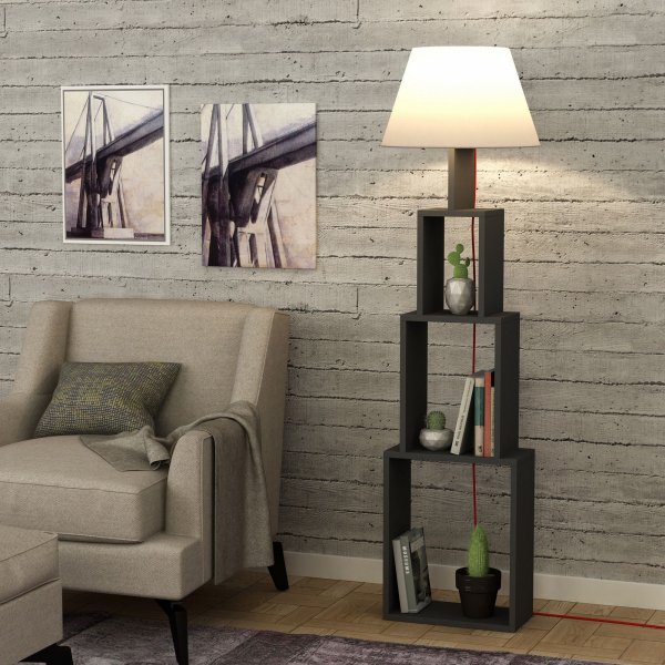 Trn gulvlampe - antracit/beige