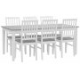 Spisegruppe: Fr spisebord 180x90 cm med 6 Fr stole - hvid/gr