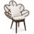 Påfuglebrun lænestol i rattan med hynde + Pletfjerner til møbler
