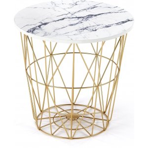 Harissa sofabord 42 cm - Guld/hvid marmor