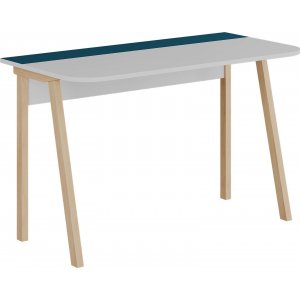 Luton skrivebord 120x60 cm - Hvid/turkis