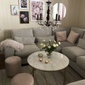 Kundebillede Accent sofabord rund 85 - Hvid marmor / Messingsfarvet