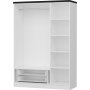 Rizada garderobe 135 cm - Hvid/sort