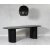 Spisebordsst PiPi ovalt spisebord 240 cm inkl. 6 stk. Stol No14 i bjet tr - Sort/rattan
