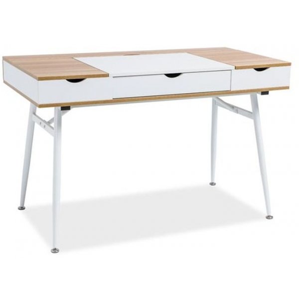Skrivebord Plugga - Hvid/eg