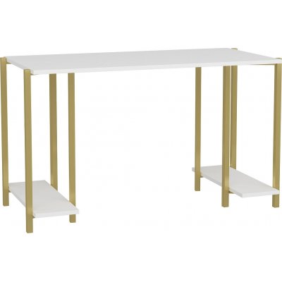 Academy skrivebord 125,2 x 60 cm - Guld/hvid