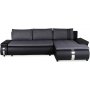 Kungsholmen sovesofa med divan hjre - Gr / Brun PU