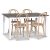 Skagen spisebordssæt; spisebord 140 cm - Hvid/brunbejdset eg med 4 stk. Danderyd No.18 spisebordsstole Whitewash