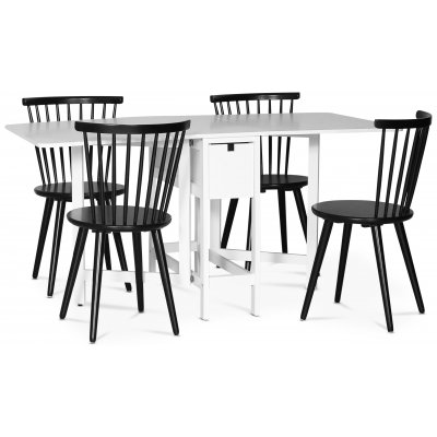 Sandhamn klapbord med skuffe - Hvid + Mbelplejest til tekstiler